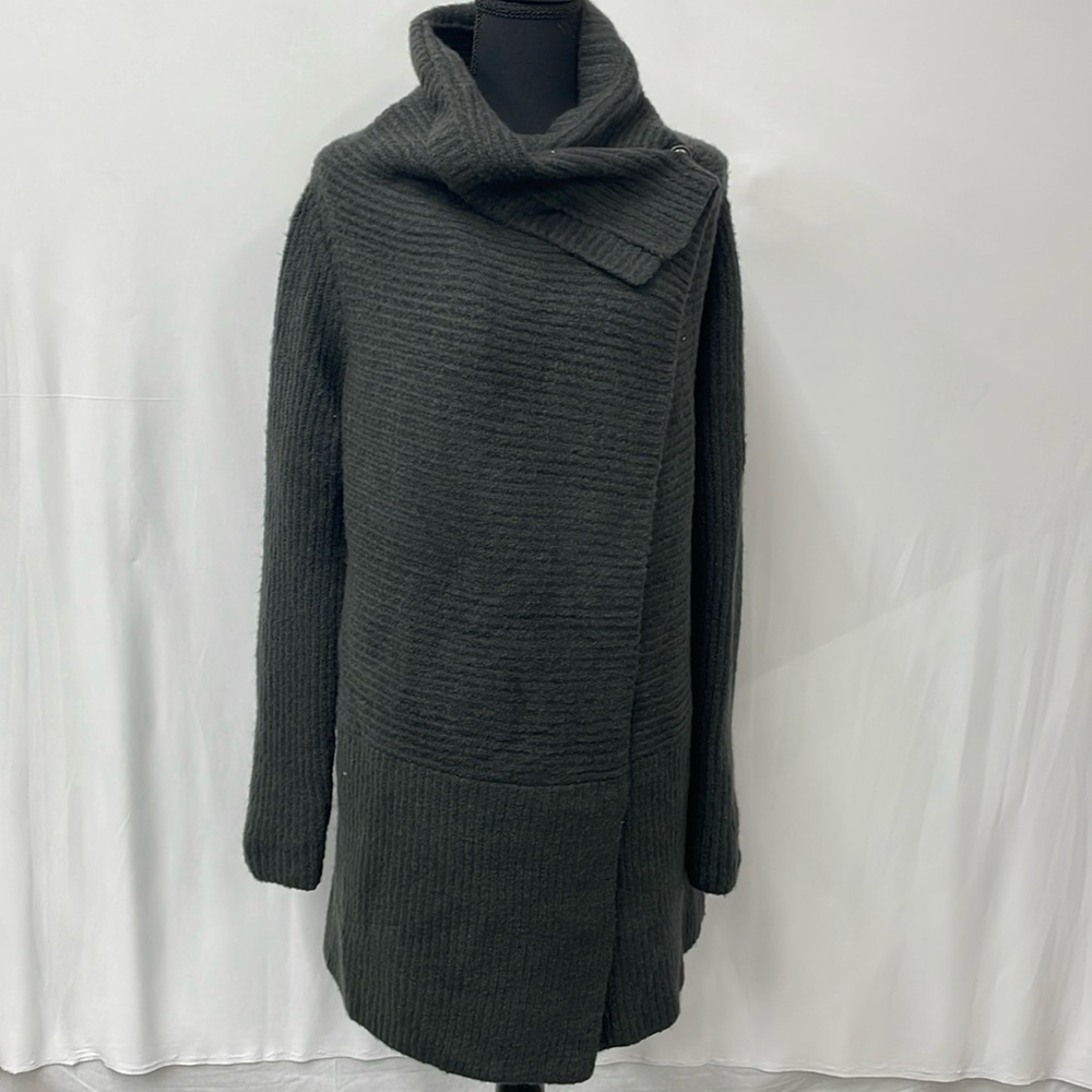 Saks Fifth Avenue wool blend oversized cowl neck cardigan jacket, size Medium